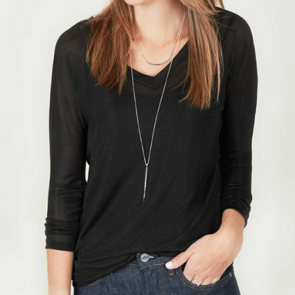 NWT Stella & Dot long sleeve sheer top